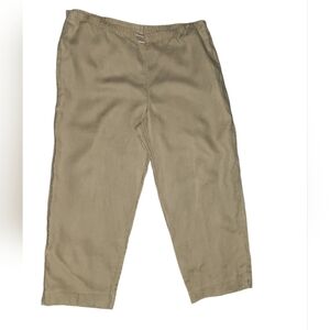 J.Jill 100% Linen Crop Pull on Boho Cottagecore Pants Prairie Granola Med Petite